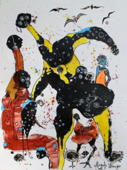 Named contemporary work « If I could Fly », Made by MAGULE WANGO