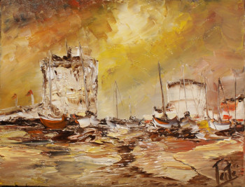 Named contemporary work « LUEUR SUR LA ROCHELLE », Made by PATE
