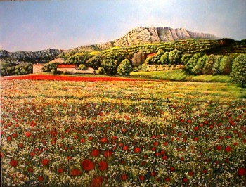 Named contemporary work « montagne sainte victoire », Made by ALCOAT