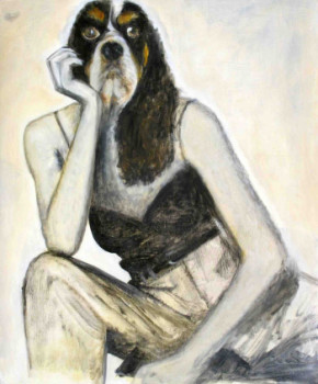 Named contemporary work « Chienne », Made by CHRISTIAN DOLLET