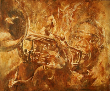 Named contemporary work « Louis Armstrong II », Made by KATIA FONDECAVE