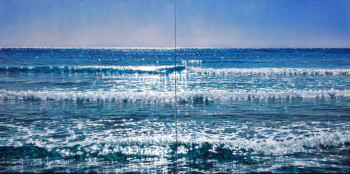 Named contemporary work « Paysage marin 1-2011 - 140x280cm », Made by ELEONORE BERNAIR