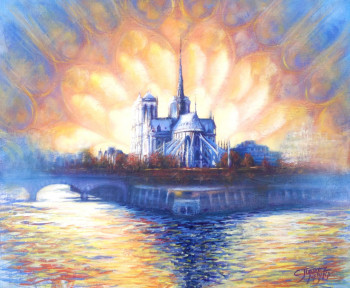 Named contemporary work « Lumière sur Notre Dame de Paris 2 », Made by CARMEN JUAREZ MEDINA