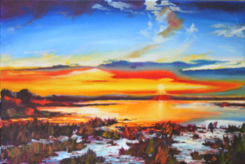 Named contemporary work « Coucher de soleil », Made by KATIA TCHIRIEFF