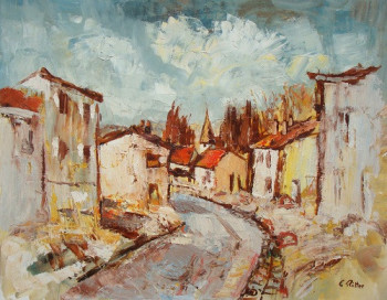 Named contemporary work « Rue de village en Moselle », Made by ERITTER