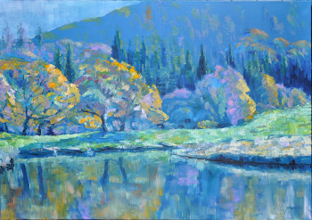 Named contemporary work « Matin bleu 2 », Made by MIKHAILOV