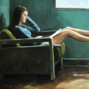 Named contemporary work « Caroline révise », Made by SYLVIE THOMAS - VANLERBERGHE