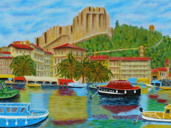 Named contemporary work « Port Bonifacio (Corse) », Made by COMBEMICHEL