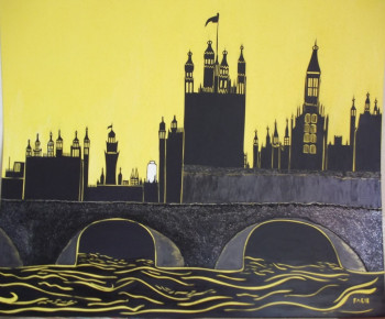 Named contemporary work « London by Night », Made by FABIE