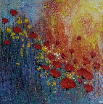 Named contemporary work « DANSE DE COQUELICOTS II », Made by MIREILLE MAURY