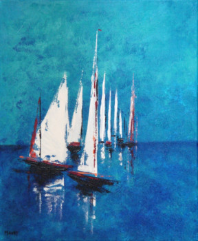 Named contemporary work « VOILES BLANCHES », Made by MIREILLE MAURY
