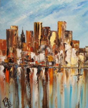 Named contemporary work « MANHATTAN BRIGDE BLUE », Made by PATE