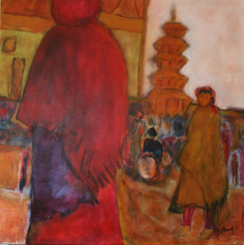 Named contemporary work « Bhaktapur », Made by ALAIN BERTHAUD