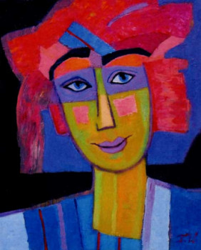 Named contemporary work « Visage de clown », Made by FRANCE WAGNER