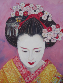 Named contemporary work « geisha rose », Made by OLIVIER LAPLACE