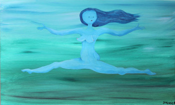 Named contemporary work « La petite danseuse bleue », Made by SYLVIE RABATEL