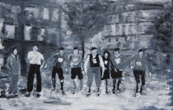 Named contemporary work « les patins à roulettes (la course) », Made by CLéMENTINE LUBIN