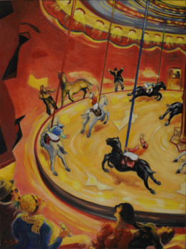 Named contemporary work « Manège », Made by HERVé BELLO