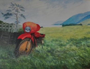 Named contemporary work « Moto du Baïkal », Made by NICOLE DESDOUET