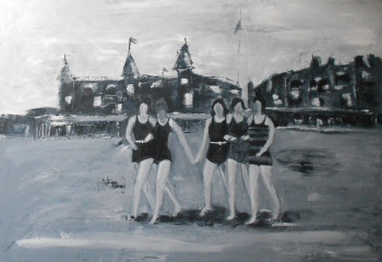 Named contemporary work « plage en 1920 », Made by CLéMENTINE LUBIN