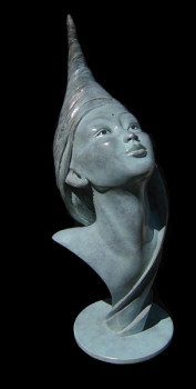 Named contemporary work « La tibétaine », Made by ISABELLE JEANDOT