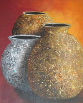 Named contemporary work « TROIS CRUCHES II », Made by MIREILLE MAURY