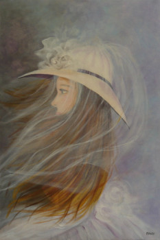 Named contemporary work « DEMOISELLE AU CHAPEAU », Made by MIREILLE MAURY