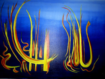 Named contemporary work « Flamme », Made by ISRADAN