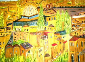 Named contemporary work « Vieille ville  (Impressionnisme) », Made by ISRADAN