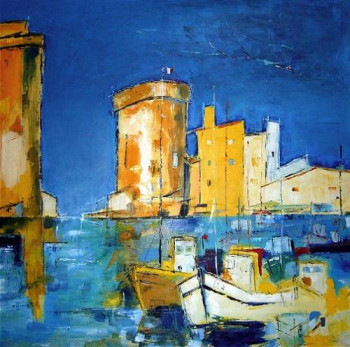 Named contemporary work « Le Port de La Rochelle », Made by CHRISTIAN MENARD