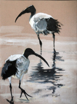 Named contemporary work « L'ibis - la pêche », Made by HENRI DUROSELLE