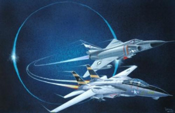 Named contemporary work « CONVAIR F 102 ET F 14 A TOMCAT », Made by MICHEL MICHAUX