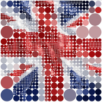 Named contemporary work « Union Jack », Made by ALZON