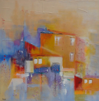 Named contemporary work « VILLAGE ACIDULE 5 », Made by MIREILLE MAURY