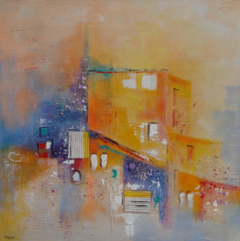 Named contemporary work « VILLAGE ACIDULE 4 », Made by MIREILLE MAURY