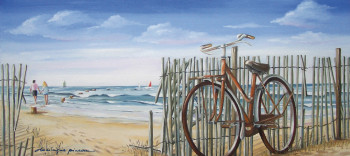 Named contemporary work « Promenade à deux sur la grande côte », Made by DOMINIQUE PINEAU