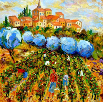 Named contemporary work « Vendanges », Made by BERNARD NICOLAS