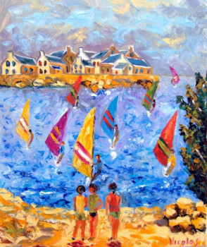 Named contemporary work « Les planches a voiles », Made by BERNARD NICOLAS