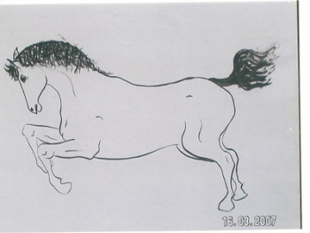 Named contemporary work « chevaux 9 », Made by SYLVIE RABATEL