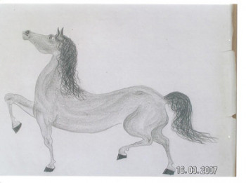 Named contemporary work « chevaux 12 », Made by SYLVIE RABATEL