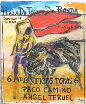 Named contemporary work « affiche de corrida », Made by MICHEL GAY