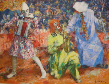 Named contemporary work « 01473 - Clowns musiciens », Made by HENRY SIMON