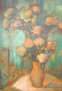 Named contemporary work « 02633 - Bouquet de chardons », Made by HENRY SIMON