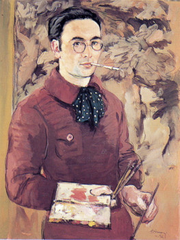 Named contemporary work « 01661 - Auto-portrait à la cigarette », Made by HENRY SIMON