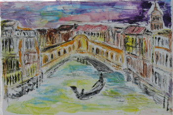 Named contemporary work « Venise Le Rialto », Made by MICHEL GAY