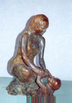 Named contemporary work « MERE ET ENFANT », Made by FITOU VALENS