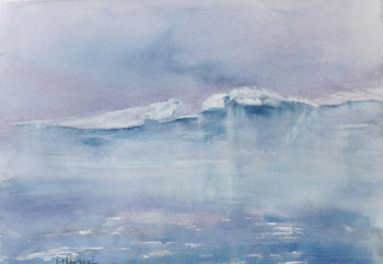 Named contemporary work « Icebergs sur le Jökulsarlon, 2013 », Made by JOCELYNE CHAUVEAU