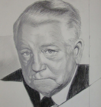 Named contemporary work « Portrait Jean Gabin », Made by MIKELA