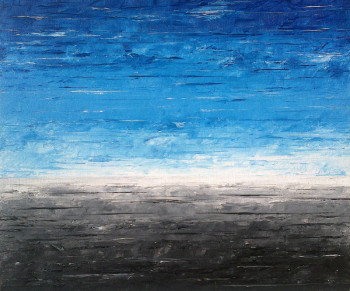 Named contemporary work « En bleu et noir », Made by ALAIN COURBIERE