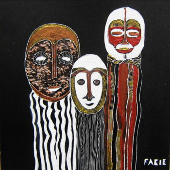 Named contemporary work « African Masks », Made by FABIE